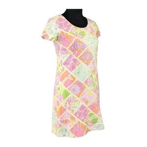 Lilly Pulitzer White Label Dress Multi Patchwork Giraffe